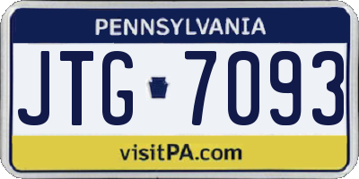 PA license plate JTG7093