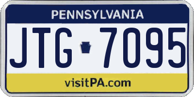 PA license plate JTG7095