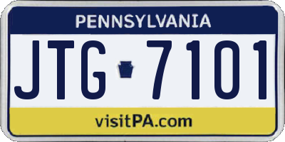 PA license plate JTG7101
