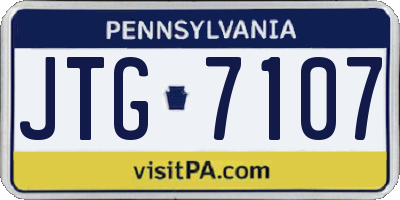 PA license plate JTG7107