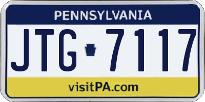 PA license plate JTG7117