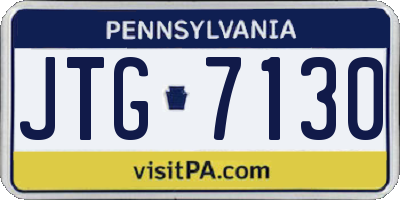 PA license plate JTG7130