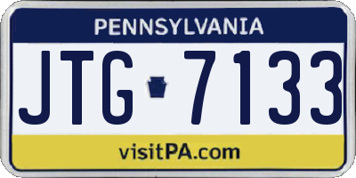 PA license plate JTG7133