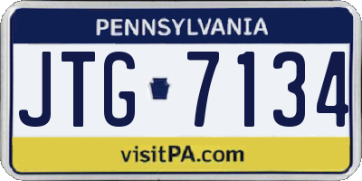 PA license plate JTG7134