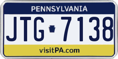 PA license plate JTG7138