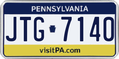 PA license plate JTG7140