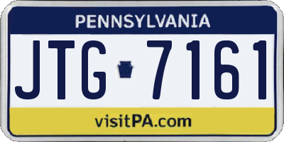 PA license plate JTG7161