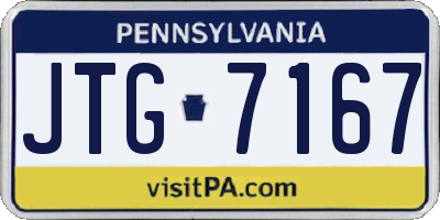 PA license plate JTG7167