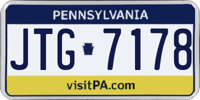 PA license plate JTG7178