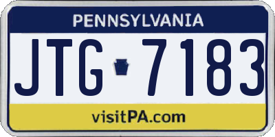 PA license plate JTG7183