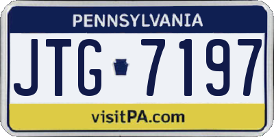 PA license plate JTG7197