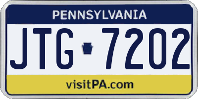 PA license plate JTG7202