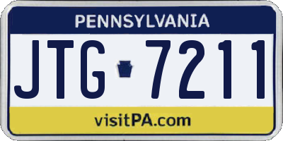 PA license plate JTG7211