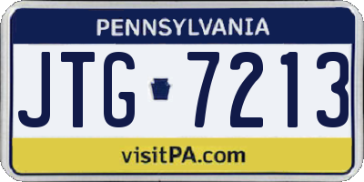 PA license plate JTG7213