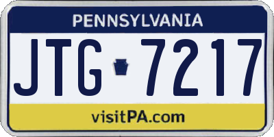 PA license plate JTG7217