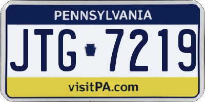 PA license plate JTG7219