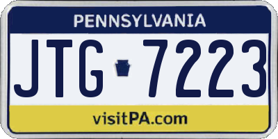PA license plate JTG7223