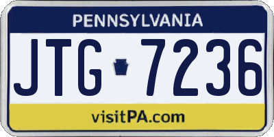 PA license plate JTG7236