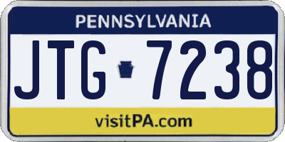 PA license plate JTG7238