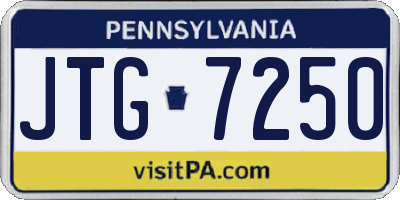 PA license plate JTG7250