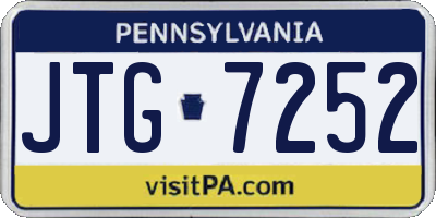 PA license plate JTG7252