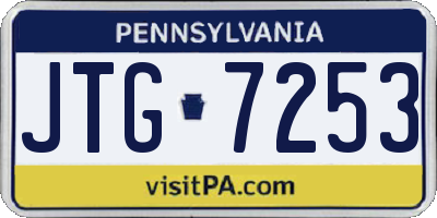 PA license plate JTG7253
