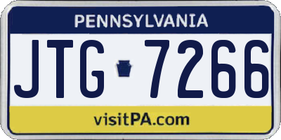 PA license plate JTG7266