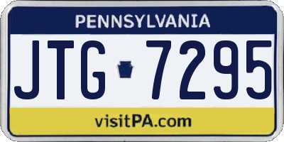 PA license plate JTG7295