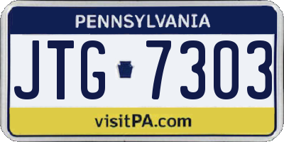 PA license plate JTG7303