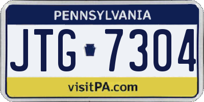 PA license plate JTG7304