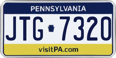 PA license plate JTG7320