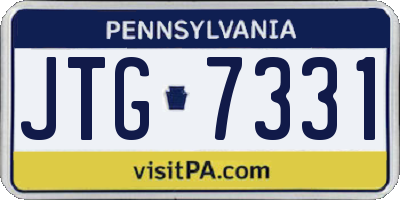 PA license plate JTG7331