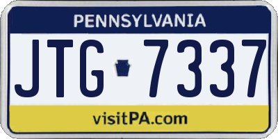 PA license plate JTG7337
