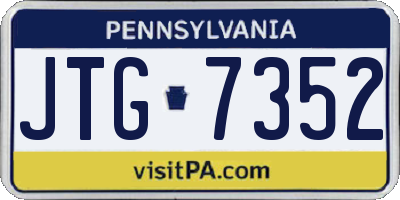 PA license plate JTG7352