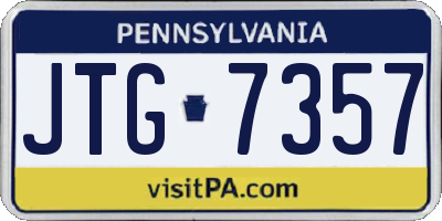 PA license plate JTG7357