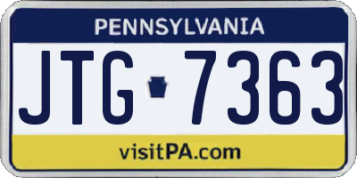 PA license plate JTG7363