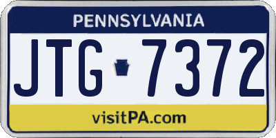PA license plate JTG7372