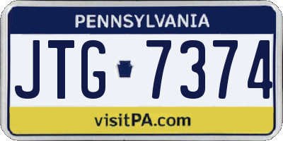 PA license plate JTG7374