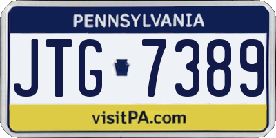 PA license plate JTG7389