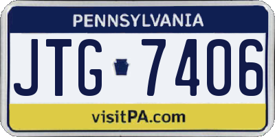 PA license plate JTG7406