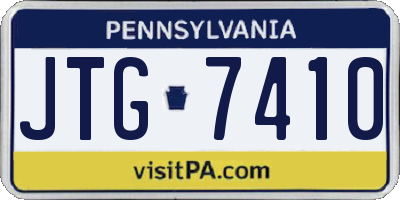 PA license plate JTG7410
