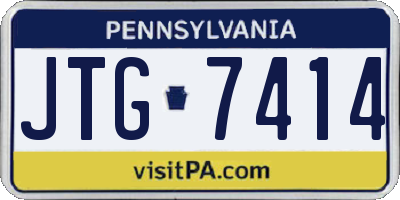 PA license plate JTG7414