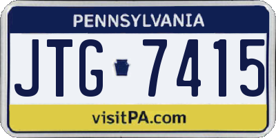 PA license plate JTG7415