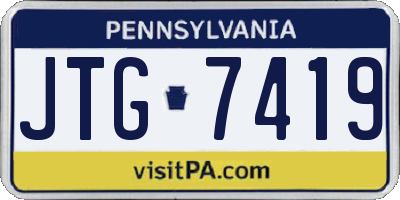 PA license plate JTG7419