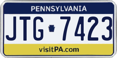 PA license plate JTG7423