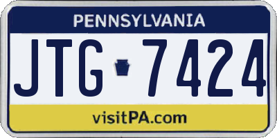 PA license plate JTG7424