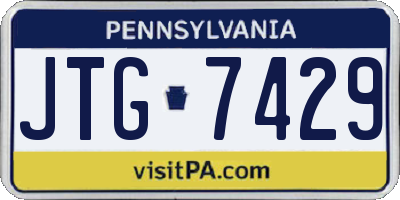 PA license plate JTG7429