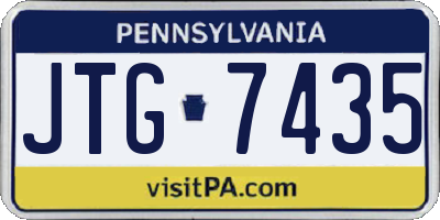 PA license plate JTG7435