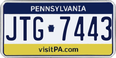 PA license plate JTG7443