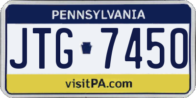 PA license plate JTG7450